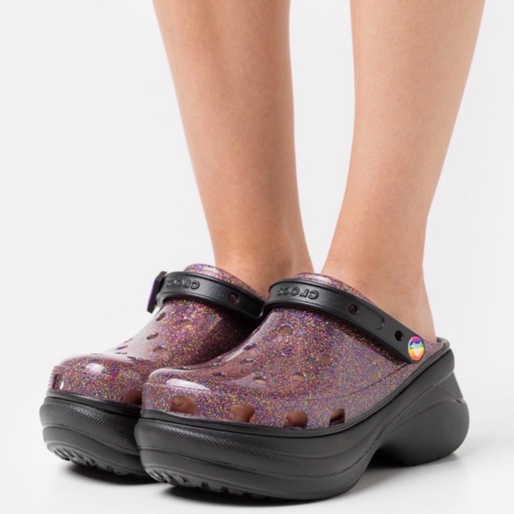 Crocs Translucent Glitter Bae Platform Pride Clog… - image 1